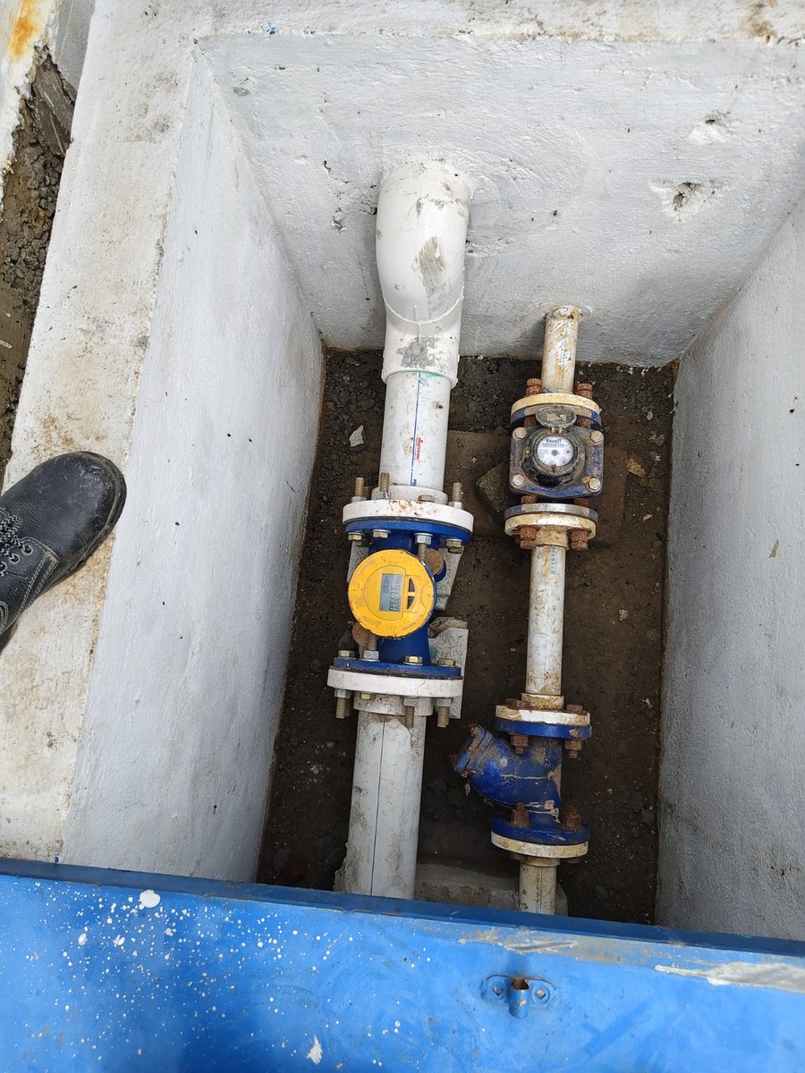 Water flow meter at Mahindra Origins Industrial Park Chennai